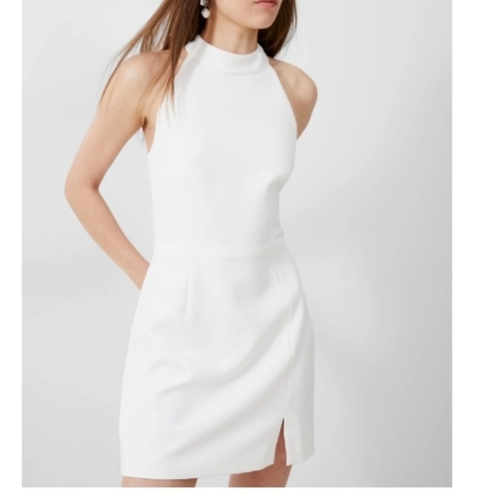French Connection White Halter Sheath Mini Dress